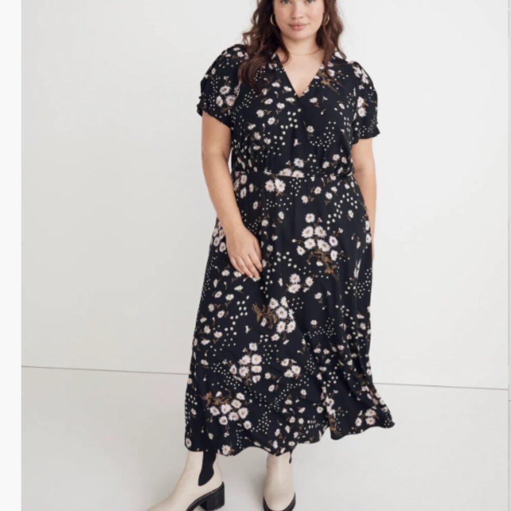 Madewell Women's Plus Challis Floral Midi Dress - 16